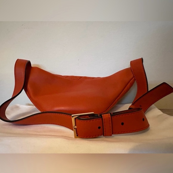 Versace Quilted orange leather fanny/belt/shoulder bag NEW (AUTHENTIC - Picture 2 of 10